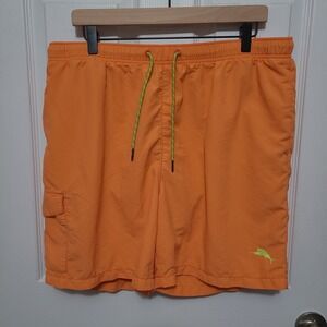 Tommy‎ Bahama Swim Trunks Mens XL Orange Relaxed Fit Cargo Pocket Nylon Shorts